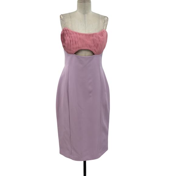 Lavish Alice Layla Dress Colorblocked Pleated Bandeau Lilac Purple Size US 12 - Picture 2 of 12